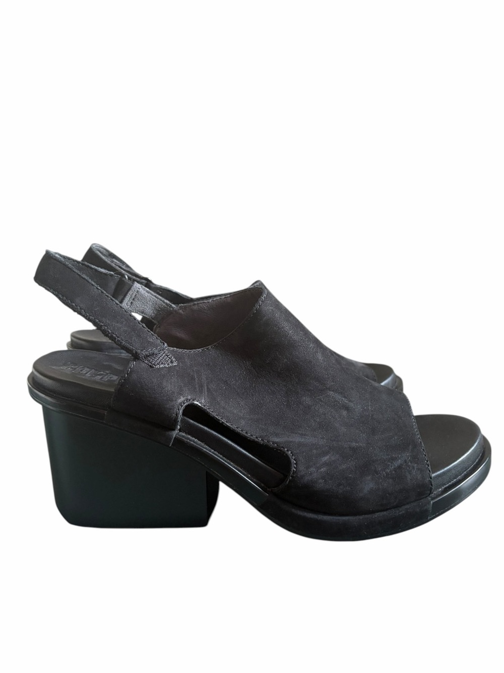 CAMPER Ivy Black Nubuck Chunky Sandals 90s